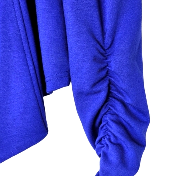 CiTY CHIC winter jacket cobalt blue open cropped blazer size 14 - Picture 15 of 15